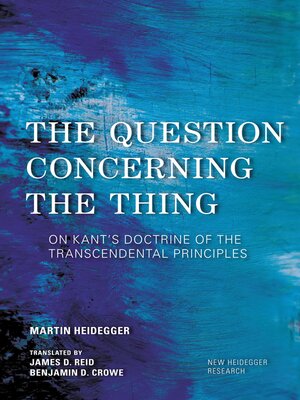 cover image of The Question Concerning the Thing